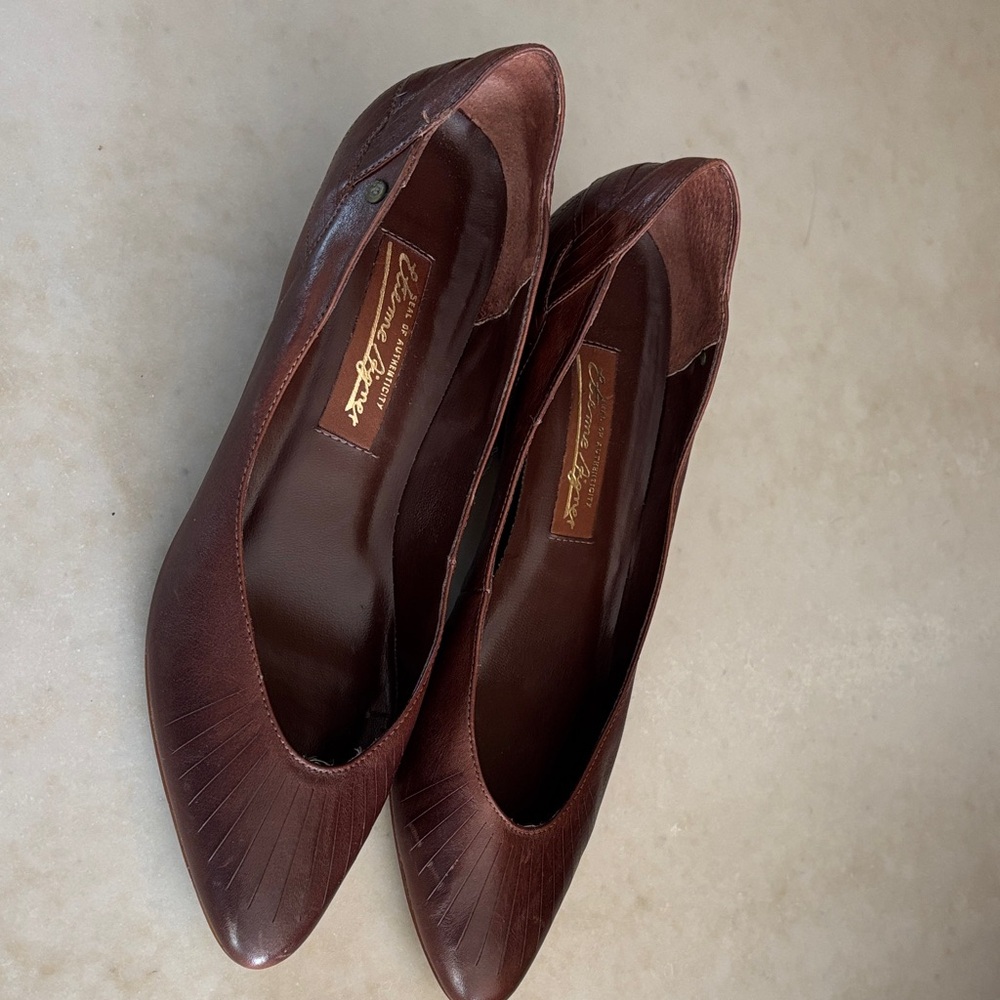 Vintage Etienne Aignet Brown Leather Women's Shoes